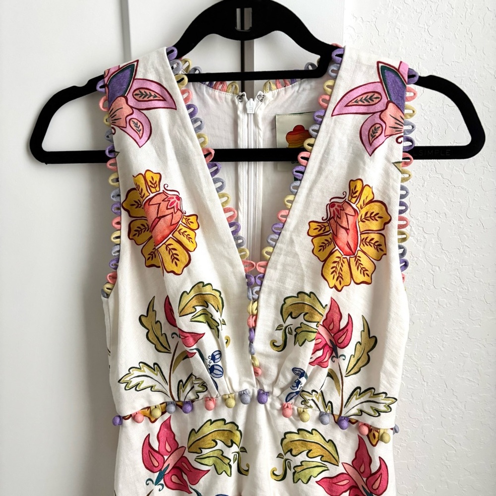 Farm Rio x Anthropologie Floral V-Neck Linen Maxi Dress - Picture 4 of 7